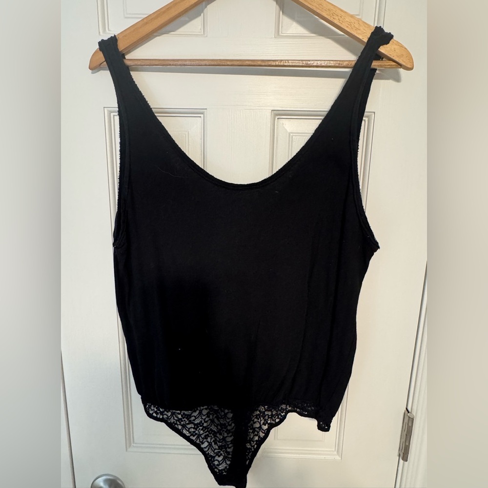 Free People Black Bodysuit